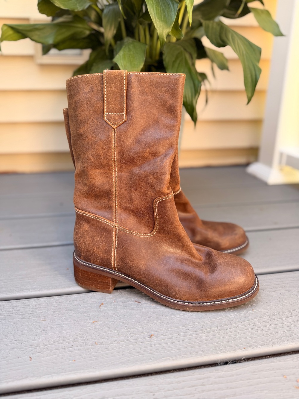 Sofft Women's Brown Leather Mid-Calf Heeled Boots